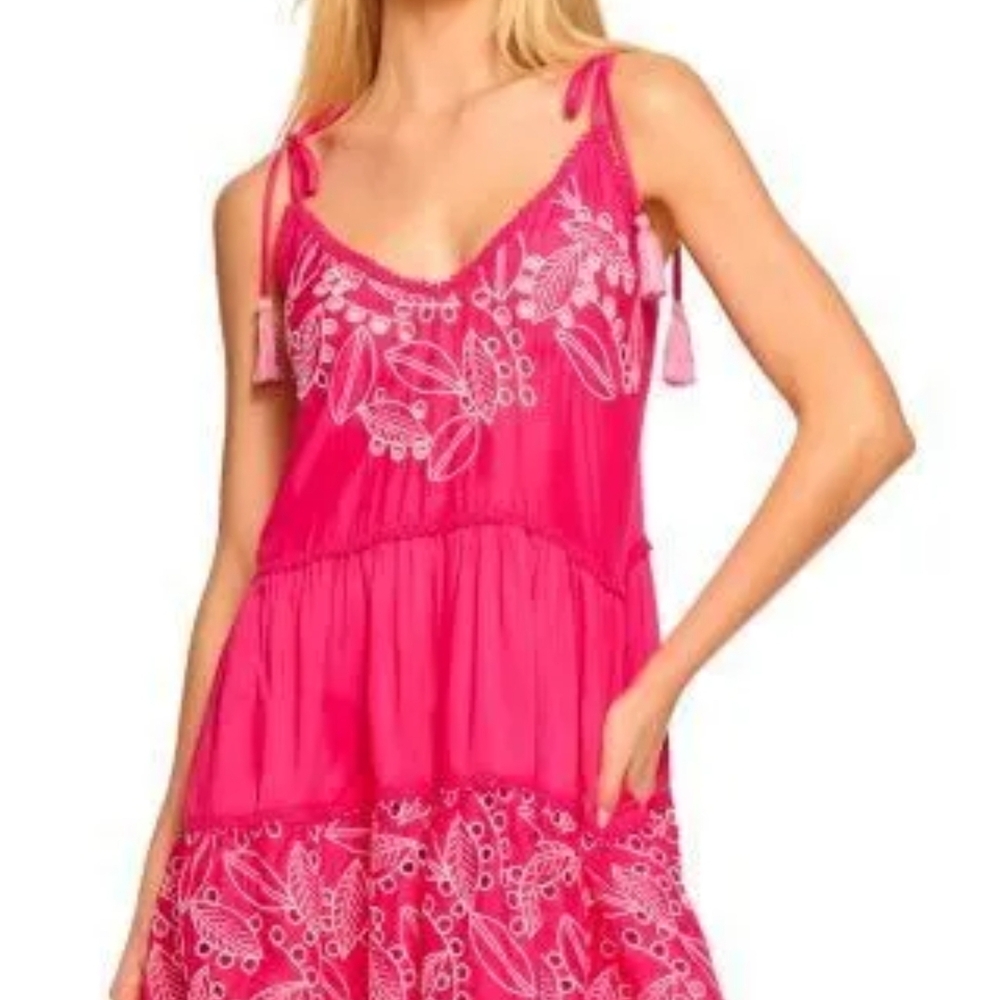 Ramy Brook Makenzy‎ Embroidered Swim Coverup Mini Dress. Small